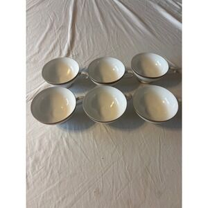 Treasure Chest Germany Tea Cups Set of 6 White Gold Greek Key good Condition
